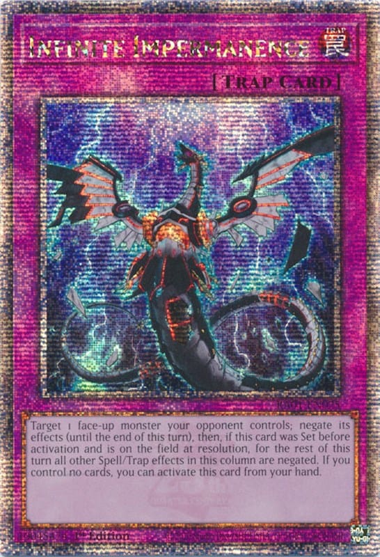 Infinite Impermanence [RA01-EN075] Quarter Century Secret Rare - Yugioh Cards For Your TCG Needs!