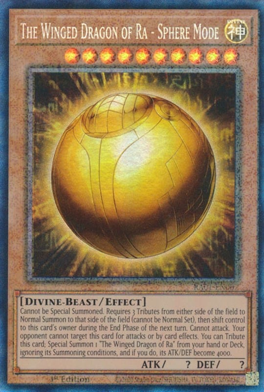 The Winged Dragon of Ra - Sphere Mode [RA01-EN007] Prismatic Collector's Rare - Yugioh Cards For Your TCG Needs!