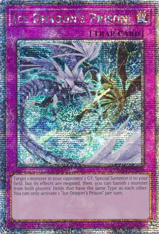 Ice Dragon's Prison [RA01-EN078] Quarter Century Secret Rare - Yugioh Cards For Your TCG Needs!