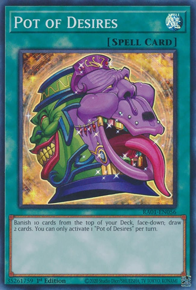 Pot of Desires [RA01-EN056] Super Rare - Yugioh Cards For Your TCG Needs!
