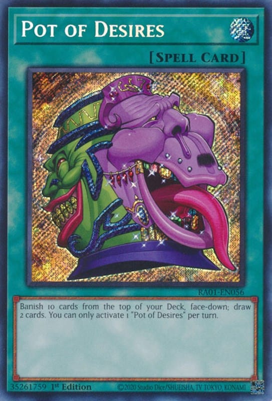Pot of Desires [RA01-EN056] Secret Rare - Yugioh Cards For Your TCG Needs!