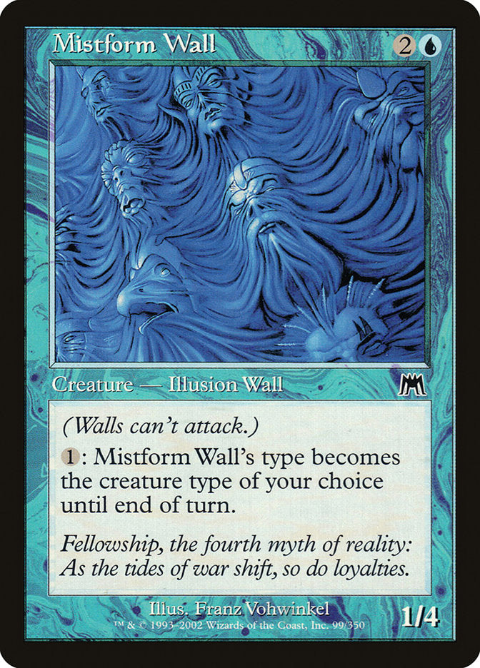 Mistform Wall [Onslaught] Magic: The Gathering
