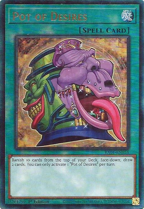 Pot of Desires [RA01-EN056] Prismatic Ultimate Rare - Yugioh Cards For Your TCG Needs!