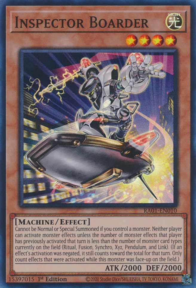 Inspector Boarder [RA01-EN010] Super Rare - Yugioh Cards For Your TCG Needs!