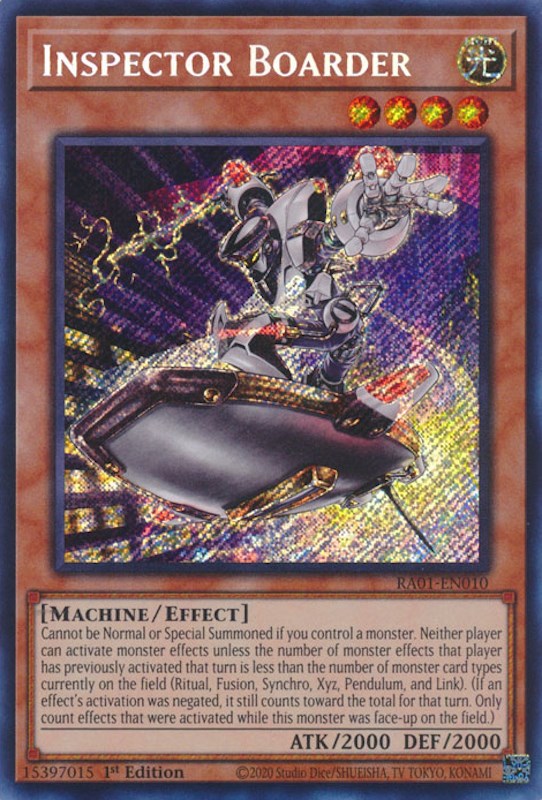 Inspector Boarder [RA01-EN010] Secret Rare - Yugioh Cards For Your TCG Needs!