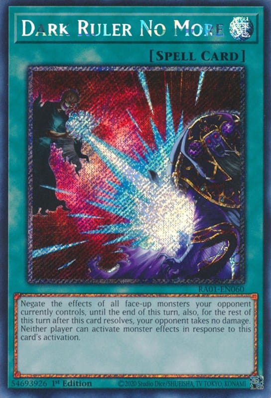 Dark Ruler No More [RA01-EN060] Platinum Secret Rare - Yugioh Cards For Your TCG Needs!
