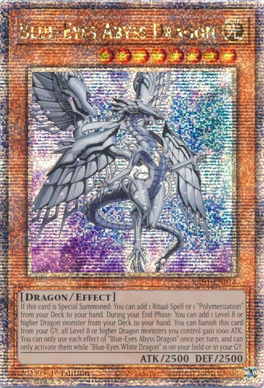 Blue-Eyes Abyss Dragon [RA01-EN016] Quarter Century Secret Rare - Yugioh Cards For Your TCG Needs!