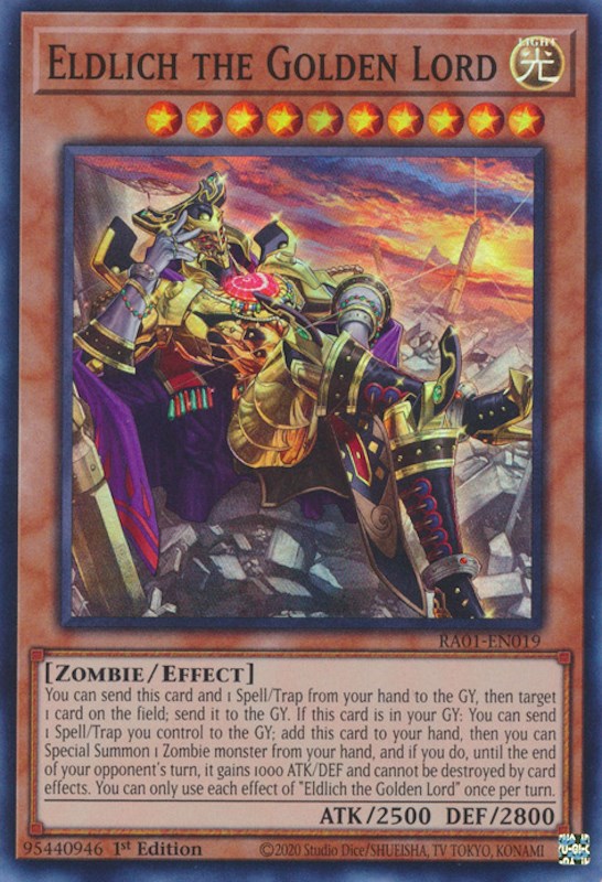 Eldlich the Golden Lord (Alternate Art) [RA01-EN019] Super Rare - Yugioh Cards For Your TCG Needs!