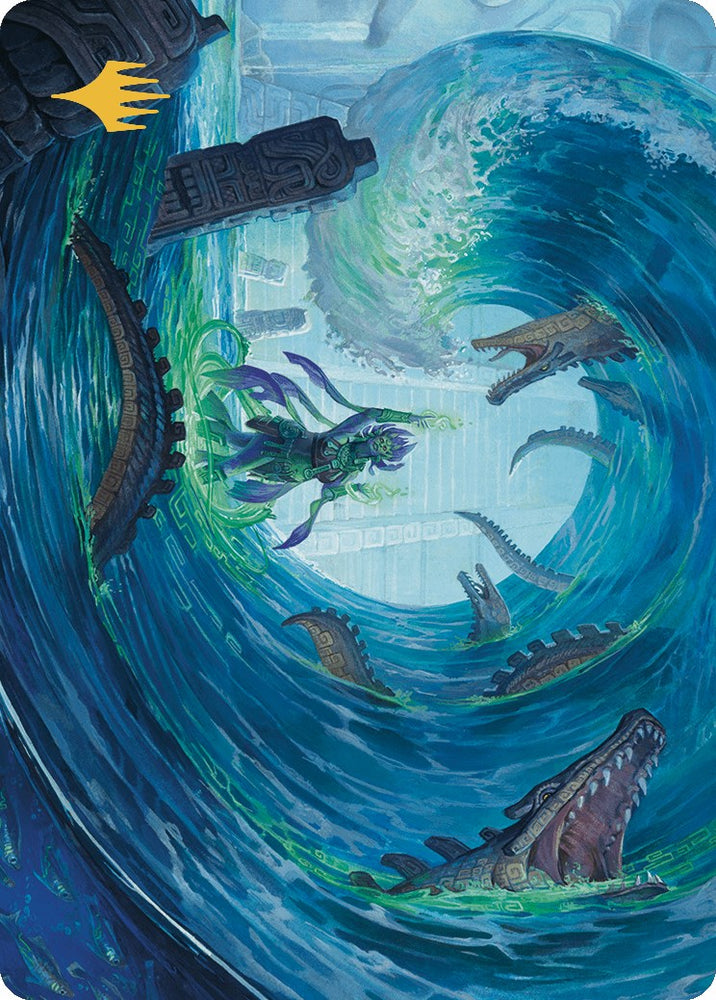 Wave Goodbye Art Card (Gold-Stamped Planeswalker Symbol) [The Lost Caverns of Ixalan Art Series] Magic: The Gathering