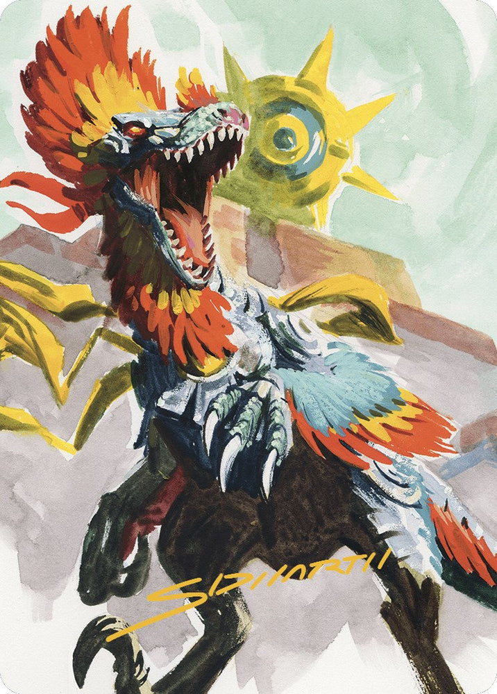 Pantlaza, Sun-Favored Art Card (Gold-Stamped Signature) [The Lost Caverns of Ixalan Art Series] Magic: The Gathering