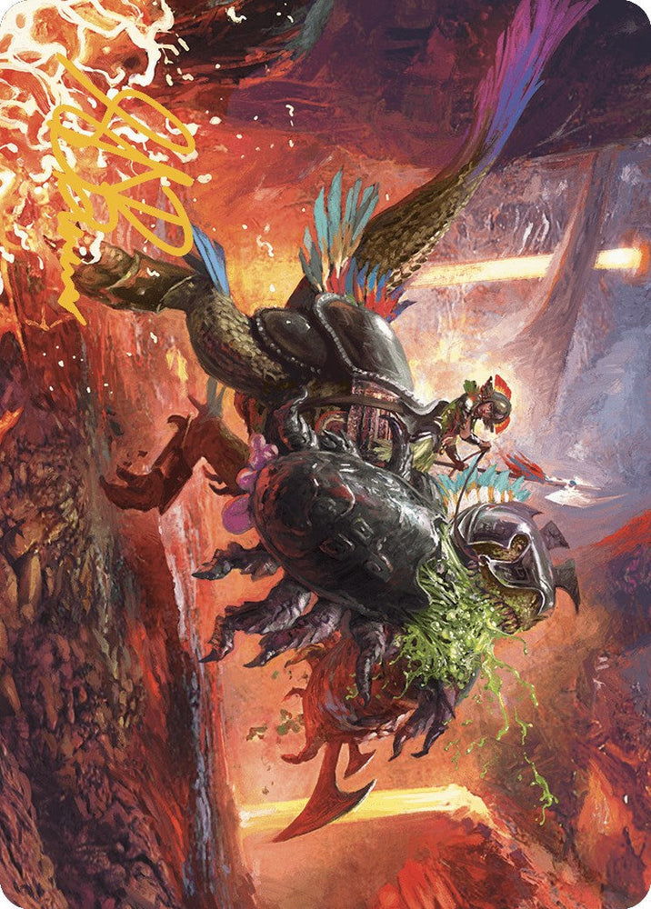 Triumphant Chomp Art Card (Gold-Stamped Signature) [The Lost Caverns of Ixalan Art Series] Magic: The Gathering