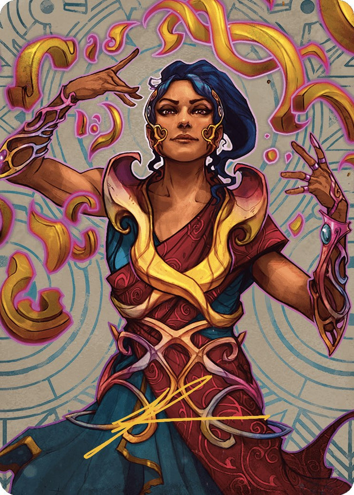 Saheeli, the Sun's Brilliance Art Card (Gold-Stamped Signature) [The Lost Caverns of Ixalan Art Series] Magic: The Gathering