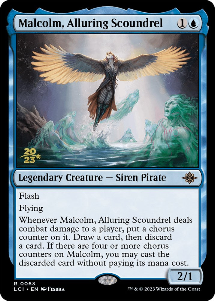 Malcolm, Alluring Scoundrel [The Lost Caverns of Ixalan Prerelease Cards] Magic: The Gathering