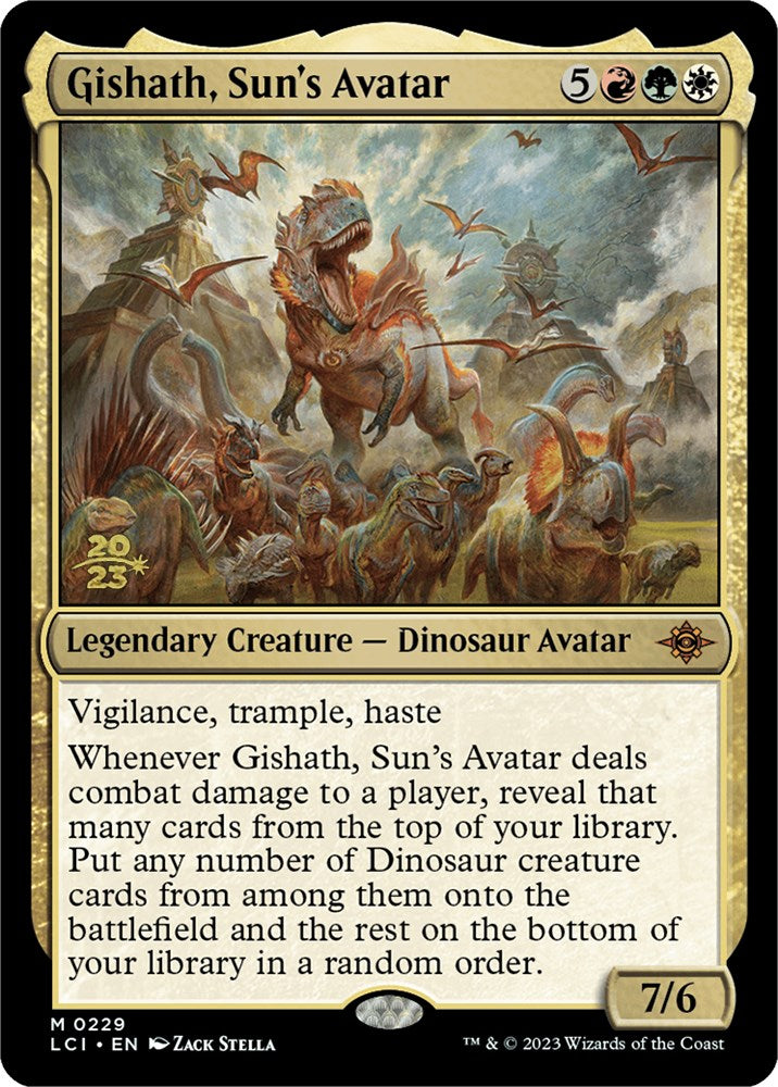 Gishath, Sun's Avatar (LCI) [The Lost Caverns of Ixalan Prerelease Cards] Magic: The Gathering