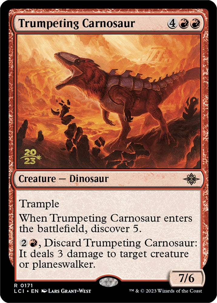 Trumpeting Carnosaur [The Lost Caverns of Ixalan Prerelease Cards] Magic: The Gathering