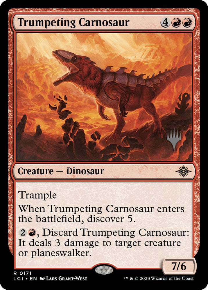 Trumpeting Carnosaur (Promo Pack) [The Lost Caverns of Ixalan Promos] Magic: The Gathering