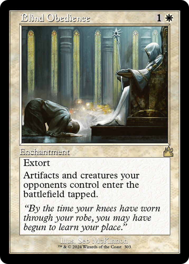 Blind Obedience (Retro Frame) [Ravnica Remastered] Magic: The Gathering