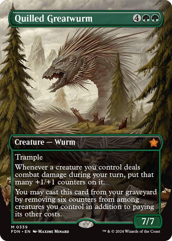 Quilled Greatwurm (Borderless) [Foundations] Magic: The Gathering
