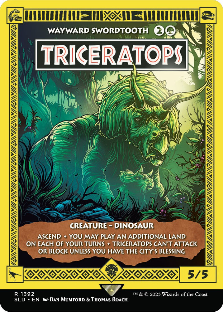 Triceratops - Wayward Swordtooth [Secret Lair Drop Series] Magic: The Gathering
