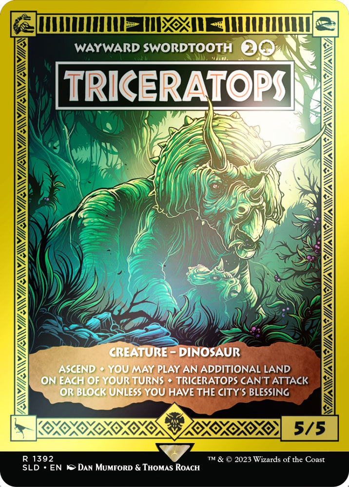 Triceratops - Wayward Swordtooth (Rainbow Foil) [Secret Lair Drop Series] Magic: The Gathering
