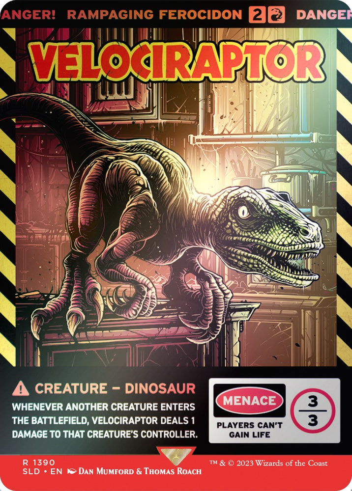 Velociraptor - Rampaging Ferocidon (Rainbow Foil) [Secret Lair Drop Series] Magic: The Gathering