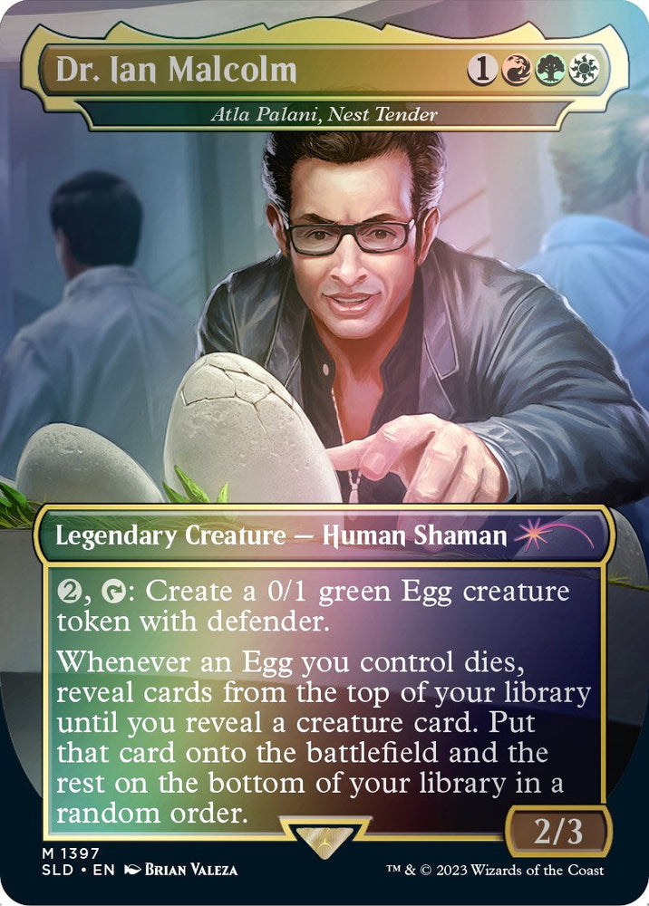 Dr. Ian Malcolm - Atla Palani, Nest Tender (Rainbow Foil) [Secret Lair Drop Series] Magic: The Gathering