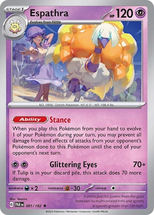 Espathra (081/182) (Build & Battle Box) [Scarlet & Violet: Paradox Rift] Pokémon