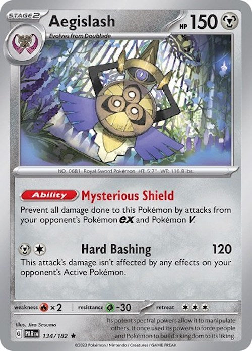 Aegislash (134/182) (Build & Battle Box) [Scarlet & Violet: Paradox Rift] Pokémon