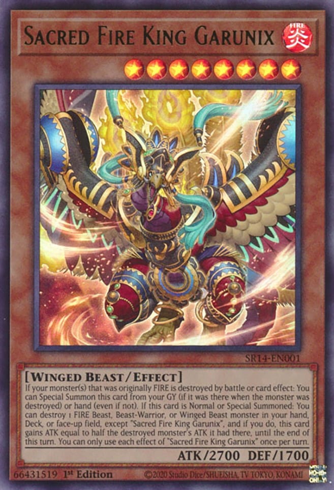 Sacred Fire King Garunix [SR14-EN001] Ultra Rare - Yugioh Cards For Your TCG Needs!