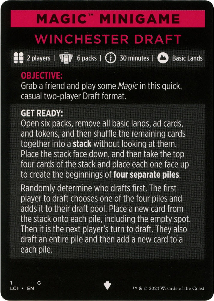 Winchester Draft (Magic Minigame) [The Lost Caverns of Ixalan Minigame] Magic: The Gathering