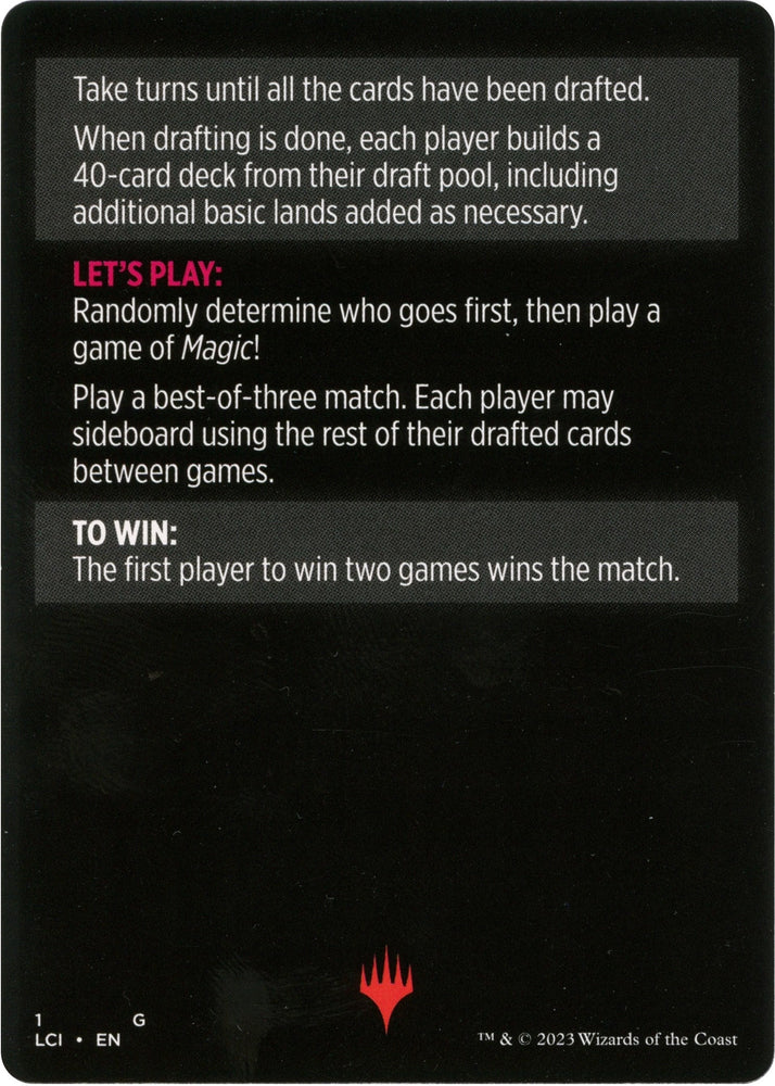 Winchester Draft (Magic Minigame) [The Lost Caverns of Ixalan Minigame] Magic: The Gathering