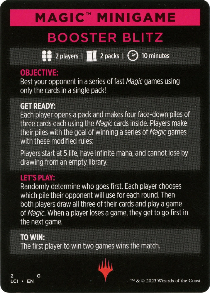 Booster Blitz (Magic Minigame) [The Lost Caverns of Ixalan Minigame] Magic: The Gathering
