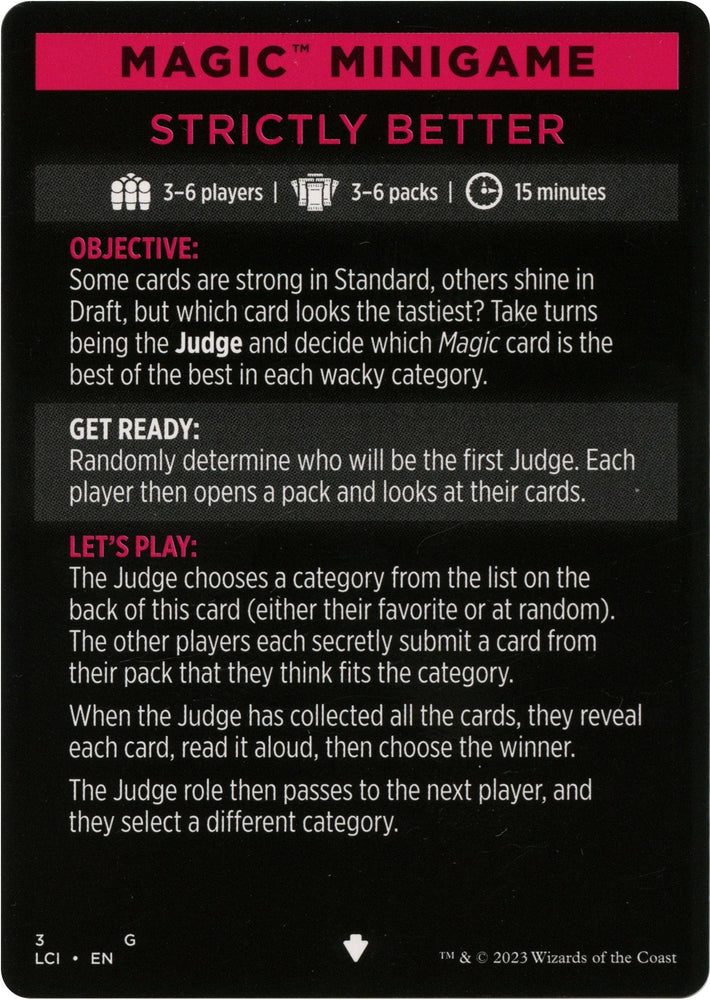 Strictly Better (Magic Minigame) [The Lost Caverns of Ixalan Minigame] Magic: The Gathering