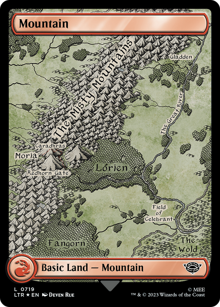 Mountain (719) (Surge Foil) [The Lord of the Rings: Tales of Middle-Earth] Magic: The Gathering