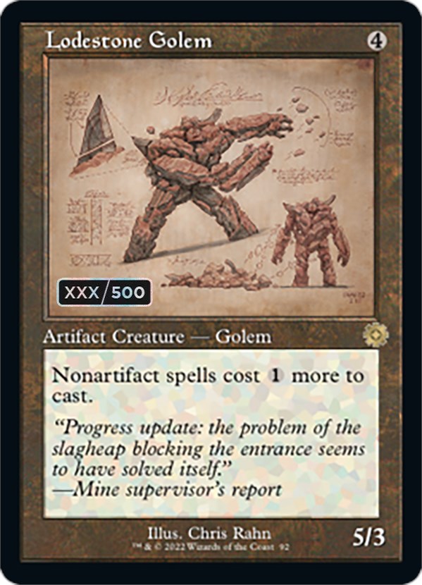 Lodestone Golem (Retro Schematic) (Serialized) [The Brothers' War Retro Artifacts] Magic: The Gathering