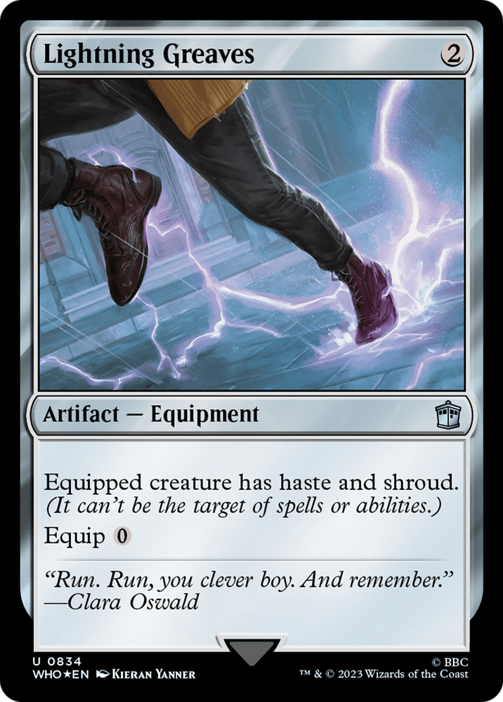 Lightning Greaves (Surge Foil) [Doctor Who] Magic: The Gathering