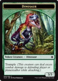 Dinosaur // Treasure (009) Double-Sided Token [Ixalan Tokens] Magic: The Gathering