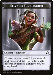 Devil // Ellywick Tumblestrum Emblem Double-Sided Token [Dungeons & Dragons: Adventures in the Forgotten Realms Tokens] Magic: The Gathering