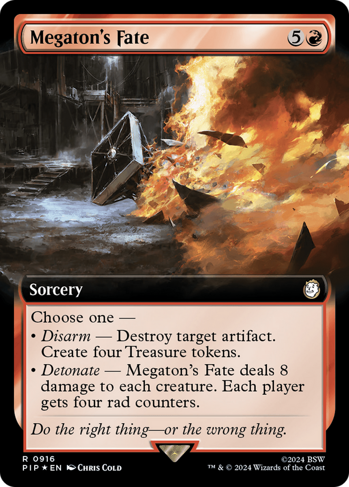 Megaton's Fate (Extended Art) (Surge Foil) [Fallout] Magic: The Gathering