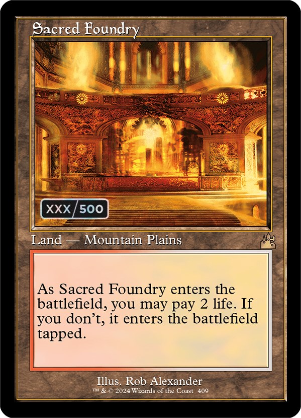 Sacred Foundry (Retro) (Serialized) [Ravnica Remastered] Magic: The Gathering