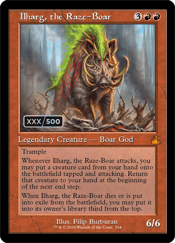 Ilharg, the Raze-Boar (Retro) (Serialized) [Ravnica Remastered] Magic: The Gathering