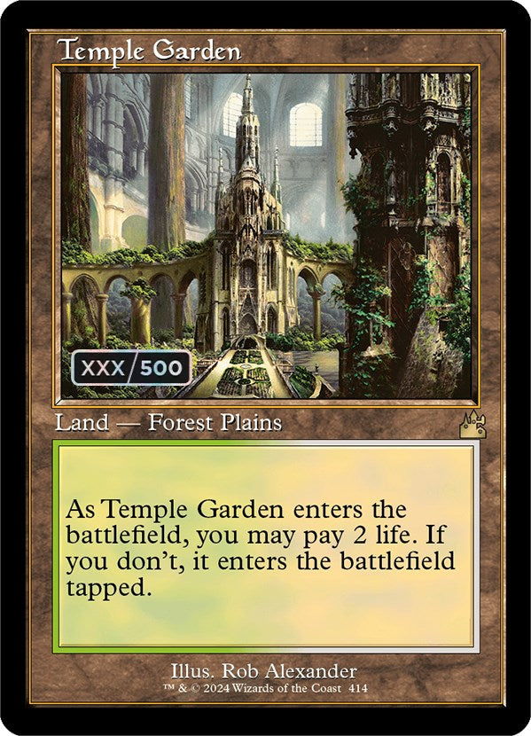 Temple Garden (Retro) (Serialized) [Ravnica Remastered] Magic: The Gathering