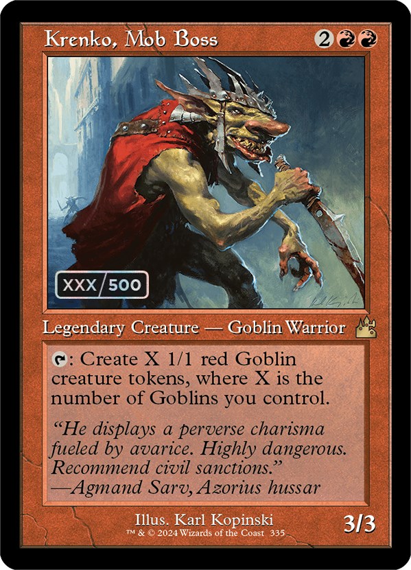 Krenko, Mob Boss (Retro) (Serialized) [Ravnica Remastered] Magic: The Gathering