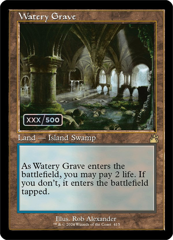 Watery Grave (Retro) (Serialized) [Ravnica Remastered] Magic: The Gathering