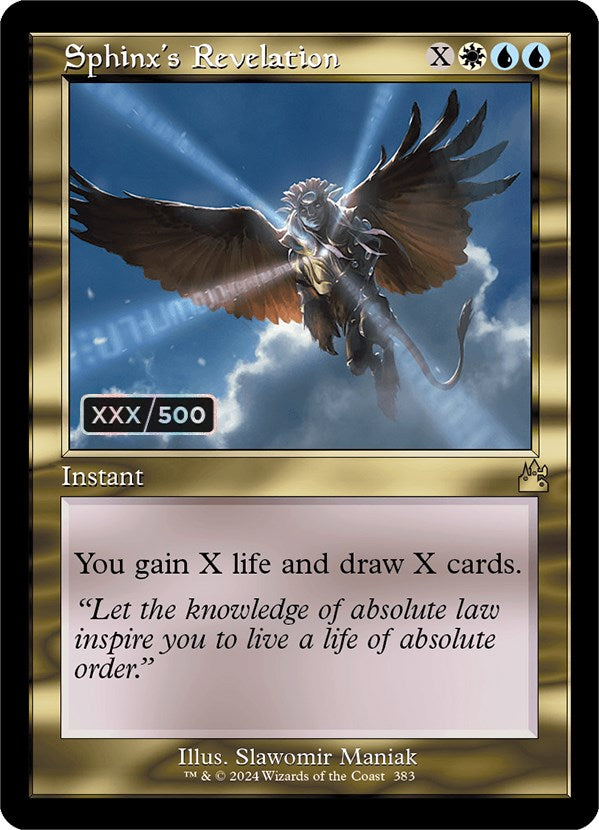 Sphinx's Revelation (Retro) (Serialized) [Ravnica Remastered] Magic: The Gathering