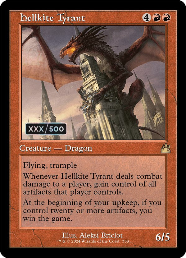 Hellkite Tyrant (Retro) (Serialized) [Ravnica Remastered] Magic: The Gathering