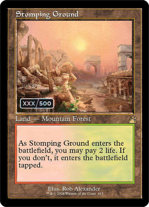 Stomping Ground (Retro) (Serialized) [Ravnica Remastered] Magic: The Gathering