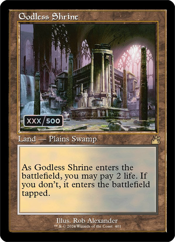Godless Shrine (Retro) (Serialized) [Ravnica Remastered] Magic: The Gathering