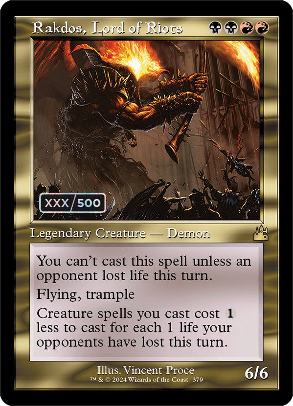 Rakdos, Lord of Riots (Retro) (Serialized) [Ravnica Remastered] Magic: The Gathering