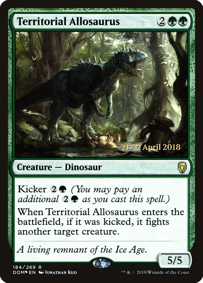 Territorial Allosaurus [Dominaria Prerelease Promos] Magic: The Gathering
